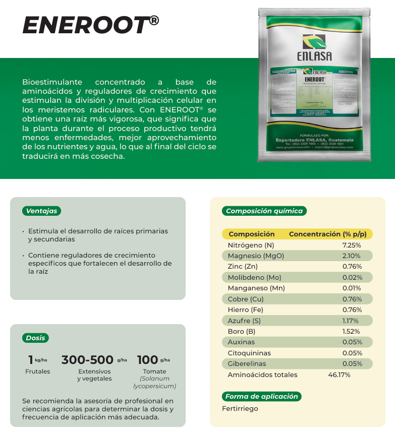 Eneroot ENLASA - Fertilizante | AgroTerra Guatemala