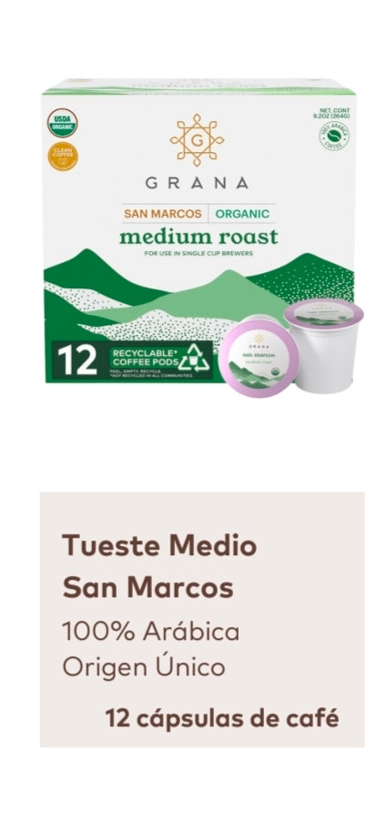Cápsulas Keurig La Grana Orgánico Guatemala | Tueste Medio y Oscuro | 100% Arábica - Café Guatemalteco