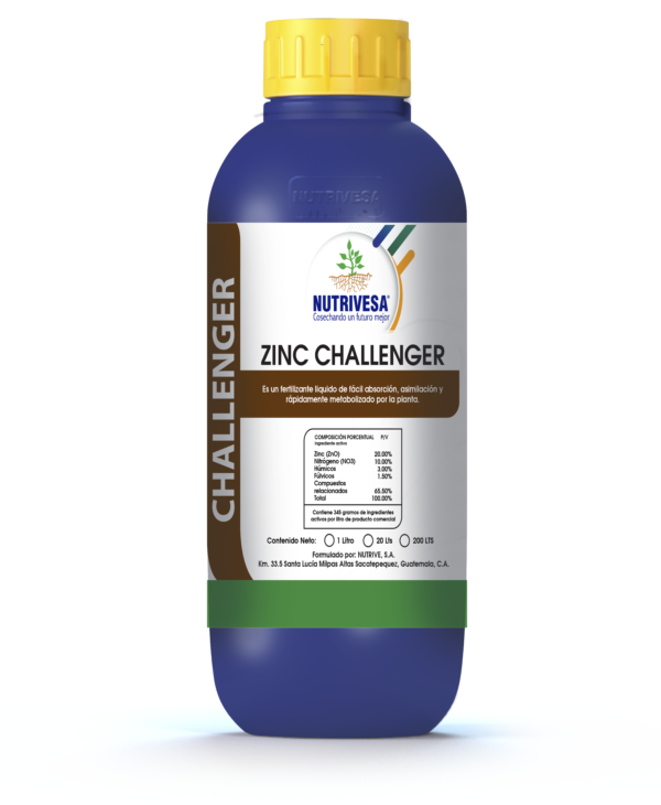 Zinc Challenger 1 Litro - Fertilizante Líquido al Suelo con Zinc | Nutrivesa