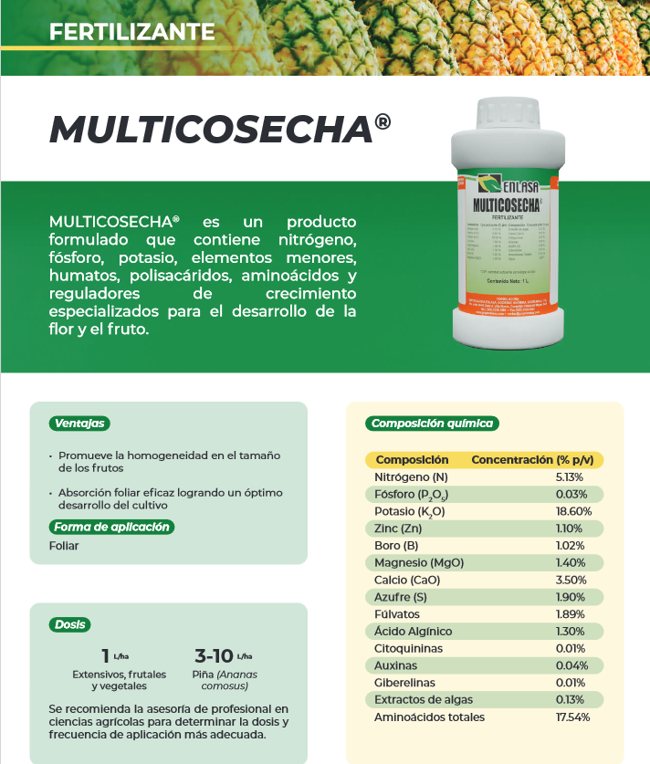 Multicosecha Enlasa 1 L - Fertilizante | AgroTerra Guatemala