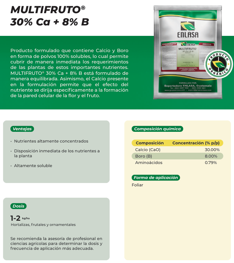 Multifruto CA+B ENLASA - Fertilizante | AgroTerra Guatemala