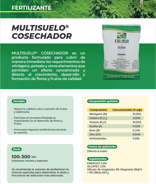 Multisuelo ENLASA Cosechador - Fertilizante | AgroTerra Guatemala