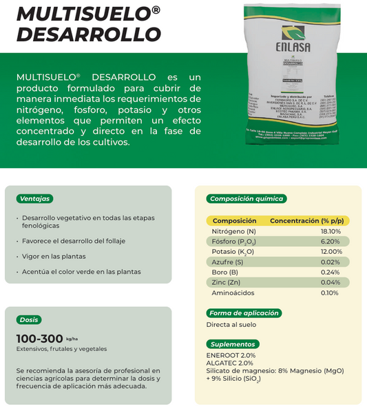 Multisuelo ENLASA Desarrollo - Fertilizante | AgroTerra Guatemala
