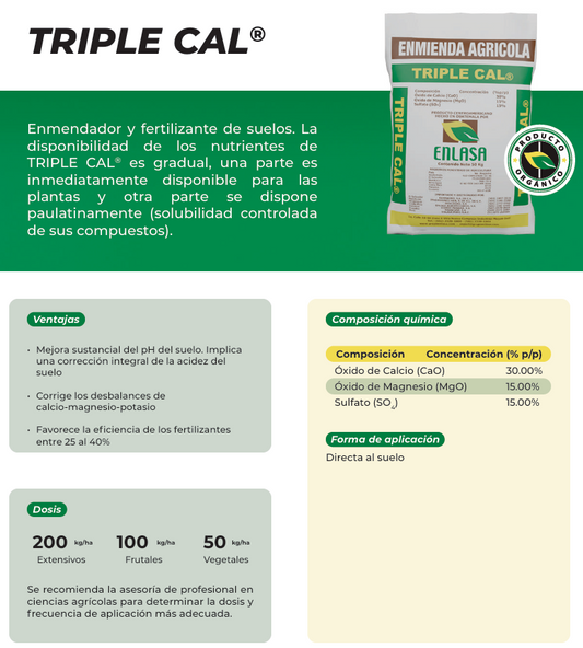 Triple Cal ENLASA: La Fuente de Calcio Eficiente para Suelos y Cultivos