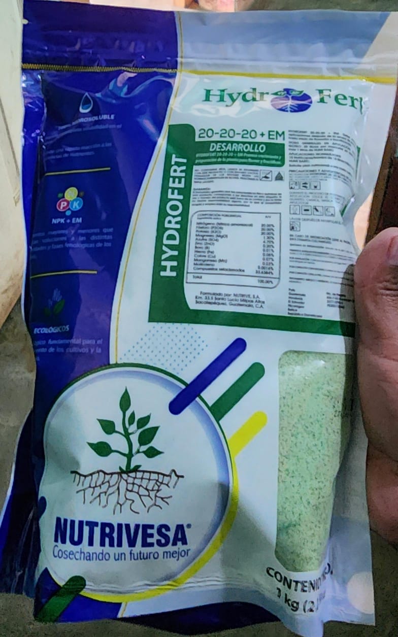 Hydrofert 20-20-20+EM - Fertilizante Foliar | Nutrivesa Presentación Kilo.