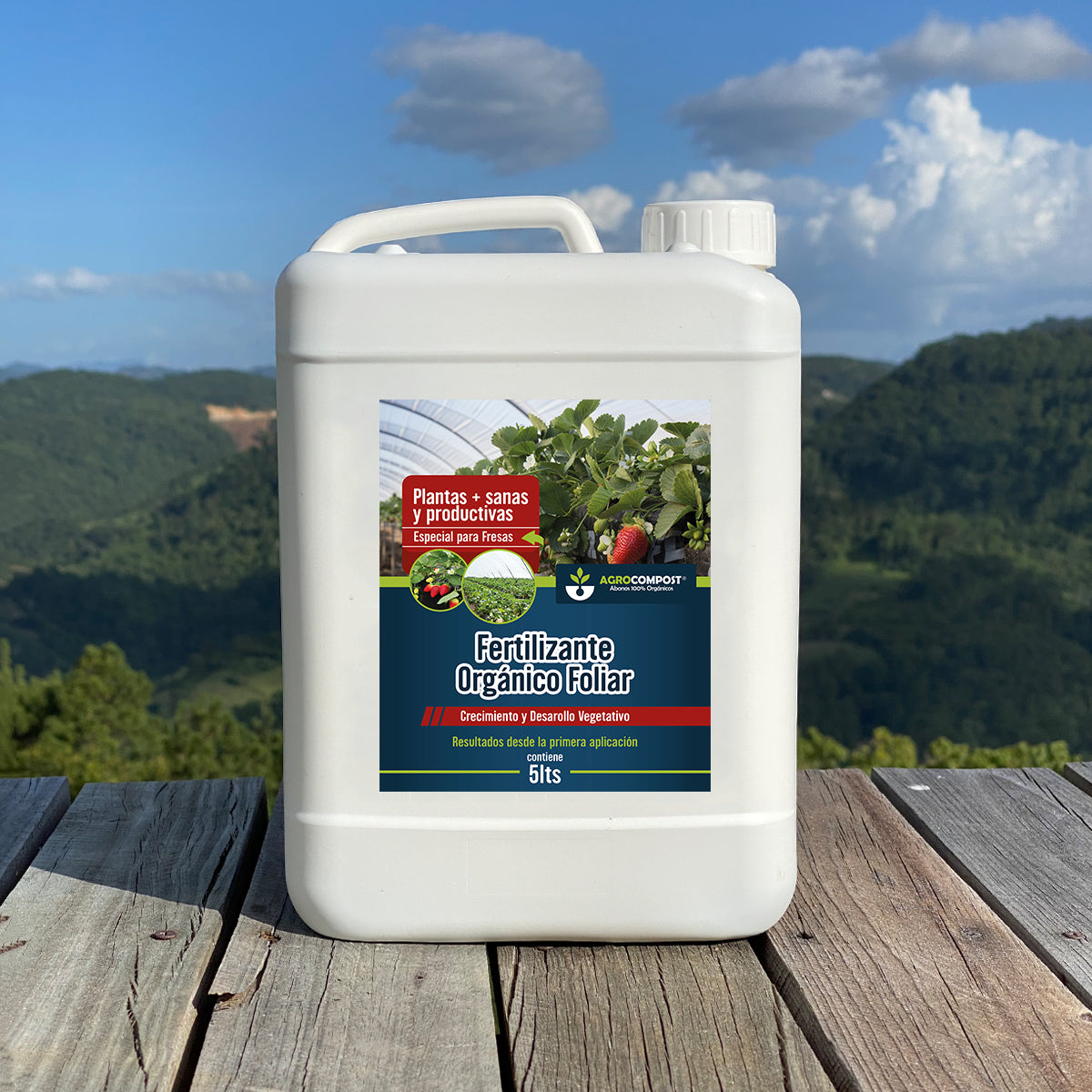 Fertilizante Orgánico Foliar para Crecimiento y Desarrollo Vegetativo de FRESAS 20 LT - AgroCompost Guatemala