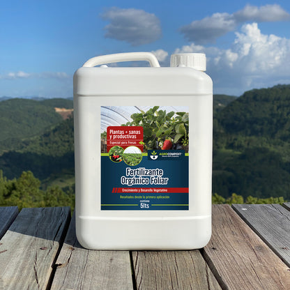 Fertilizante Orgánico Foliar para Crecimiento y Desarrollo Vegetativo de FRESAS 20 LT - AgroCompost Guatemala