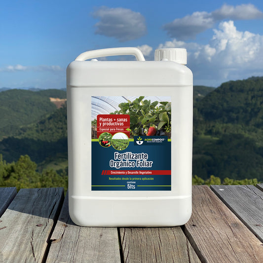Fertilizante Orgánico Foliar para Crecimiento y Desarrollo Vegetativo de FRESAS 20 LT - AgroCompost Guatemala