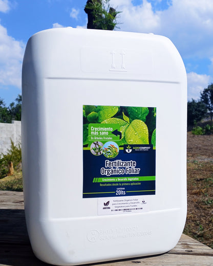 Fertilizante Orgánico Foliar para Crecimiento y Desarrollo Vegetativo para Frutales 20 LT - AgroCompost